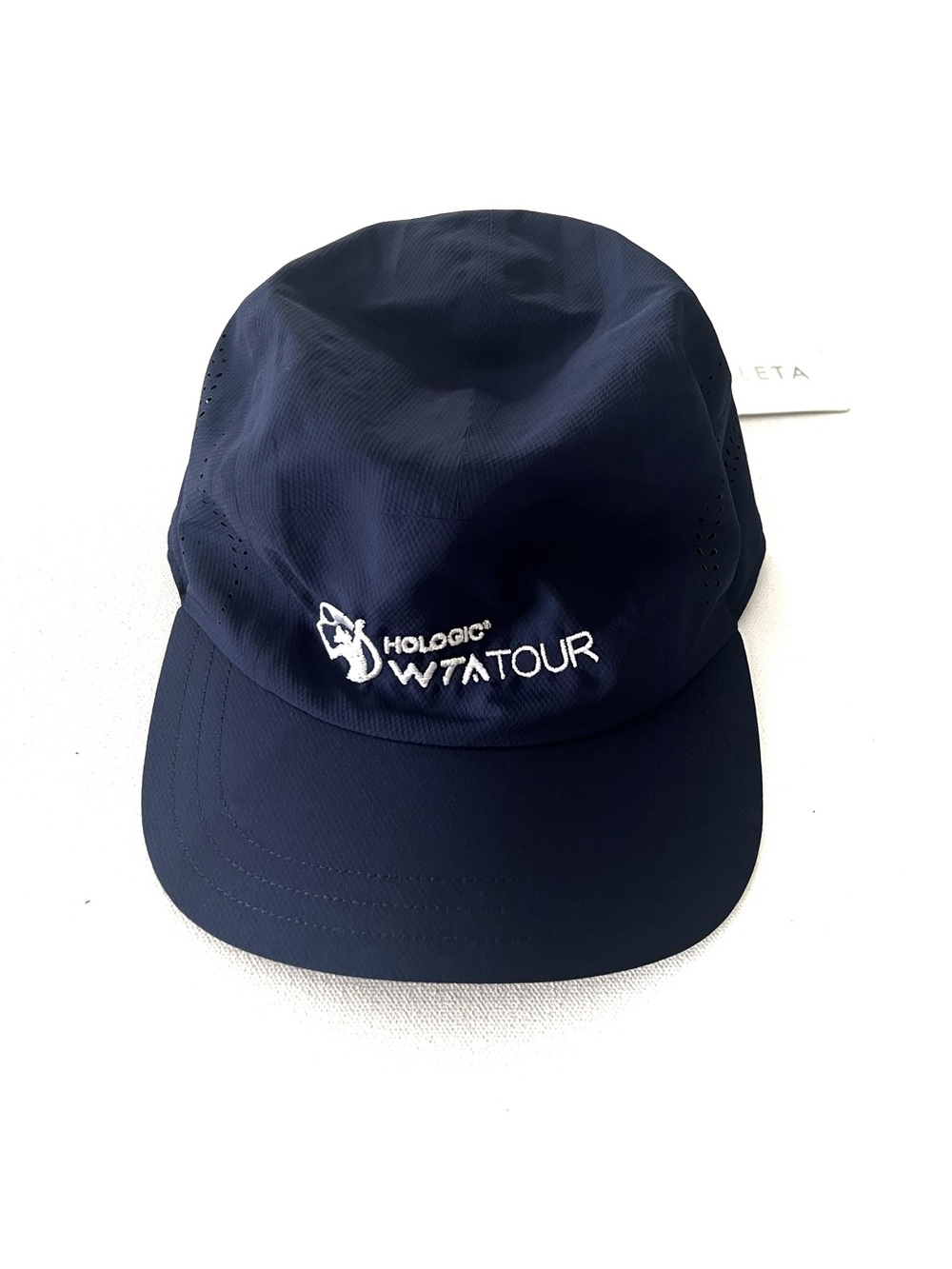 Athleta Ultra Light Run Cap 3.0 in Navy Blue Embroidered Tennis WTA Tour